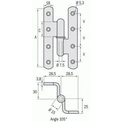 FAURE Paumelle Gauche Menuiserie Bois Renforcée Nœuds Ronds Contrecoudées à 105° Lames à Bouts Ronds Acier 160 X 80 X 100 Mm 6 FAURE Paumelle Gauche Menuiserie Bois Renforcée Nœuds Ronds Contrecoudées à 105° Lames à Bouts Ronds Acier 160 X 80 X 100 Mm -FAURE Soldes Boutique 19005199 2