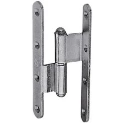 FAURE Paumelle Gauche Menuiserie Bois Renforcée Nœuds Ronds Contrecoudées à 105° Lames à Bouts Ronds Acier 190 X 80 X 100 Mm