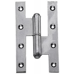 FAURE Paumelle Droite Menuiserie Bois Renforcée Nœuds Ronds Grand écartement Avec Lames à Bouts Carrés Acier 140 X 80 Mm