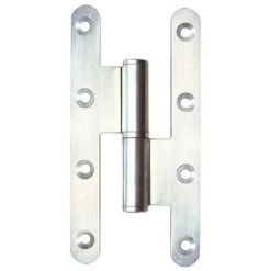 FAURE Paumelle Droite Menuiserie Bois Renforcée Nœuds Arasés Avec Lames à Bouts Ronds Inox 140 X 70 Mm
