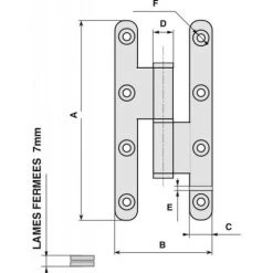 FAURE Paumelle Droite Menuiserie Bois Renforcée Nœuds Arasés Avec Lames à Bouts Ronds Inox 140 X 70 Mm -FAURE Soldes Boutique 19005236 3