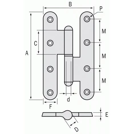 FAURE Paumelle Droite Menuiserie Bois Renforcée Nœuds Ronds Avec Lames à Bouts Ronds Acier 140 X 60 Mm 4 FAURE Paumelle Droite Menuiserie Bois Renforcée Nœuds Ronds Avec Lames à Bouts Ronds Acier 140 X 60 Mm – Image 2