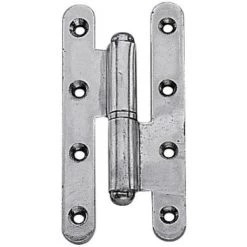 FAURE Paumelle Gauche Menuiserie Bois Renforcée Nœuds Ronds Avec Lames à Bouts Ronds Acier 140 X 70 Mm