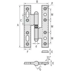 FAURE Paumelle Acier Type Picarde Réglable En 160 X 70 Bouts Ronds Epoxy Noir Gauche -FAURE Soldes Boutique 19007928 3