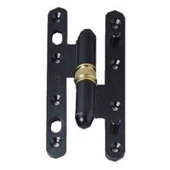 FAURE Paumelle Acier Type Picarde Sécurifor Renforcée Réglable En 190 X 80 Bouts Ronds Epoxy Noir Droite