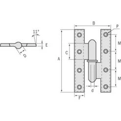 FAURE Paumelle Acier Picarde Zingué Noeud Rond, Lames à Bouts Carrés 190X70 Gauche 7 FAURE Paumelle Acier Picarde Zingué Noeud Rond, Lames à Bouts Carrés 190X70 Gauche -FAURE Soldes Boutique 19067771 3
