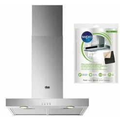 FAURE Hotte Décorative Murale Aspirante Inox Largeur 60cm Débit D'air 600m3/h - Gris