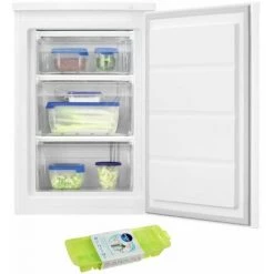 FAURE Congélateur Armoire Vertical Blanc Froid Statique 85L Autonomie 15h 3 Tiroirs - Blanc