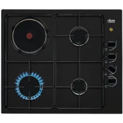 Table De Cuisson Mixte 60cm 4 Feux Noir - Fgm64300b - Faure - Noir